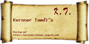 Kersner Tamás névjegykártya